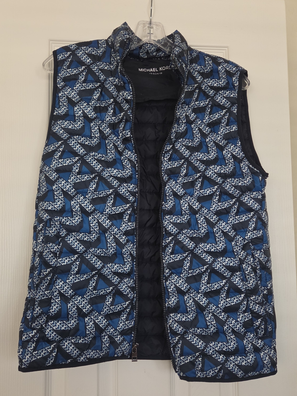 Michael Kors Men's Blue Quilted Puffer Vest